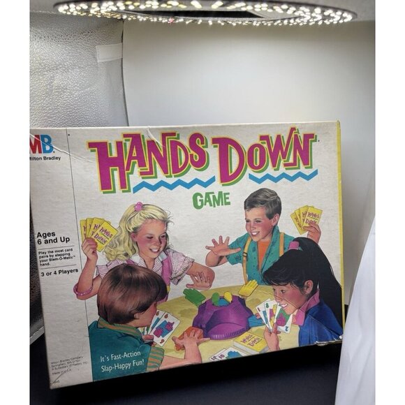 1987 Milton Bradley Hands Down Game. Missing 2 Cards and directions - Picture 1 of 6